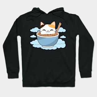 Cute Cat Eats Ramen Noodles cuteness enthusiasts ramen Hoodie